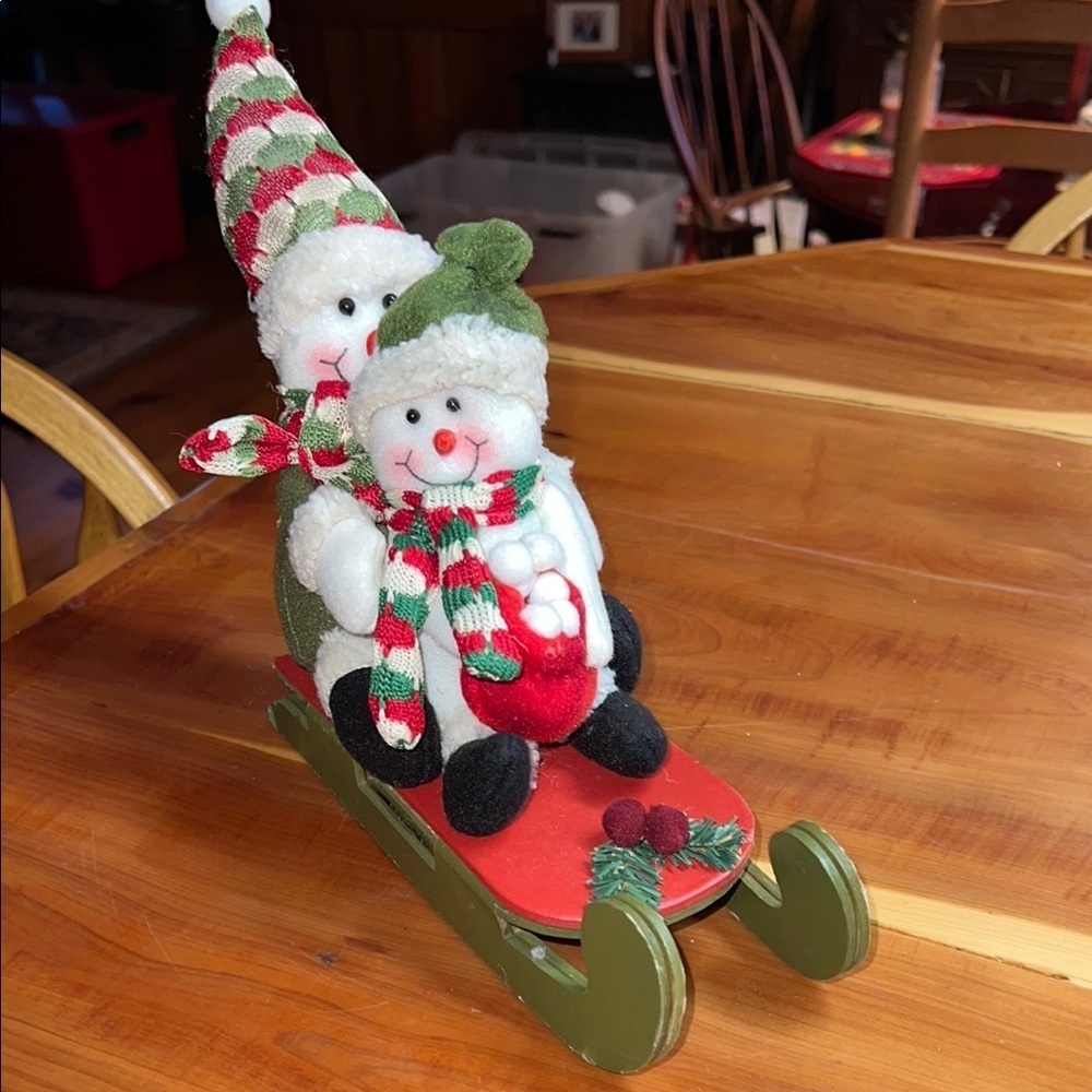 Festive Snowman Sled Decoration 2010